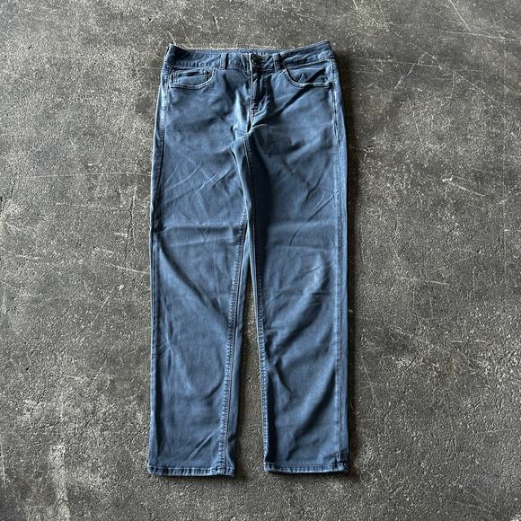 American Eagle Tomgirl Jeans Womens 4 Gray Green Pants Stretch Denim Pockets - Picture 1 of 9